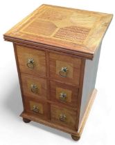 A marquetry inlaid multi-drawer cabinet, 50cm, 50c