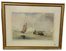 ** SALMON (Victorian) - Shipping in choppy seas, w