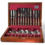 An Ensee Ltd silver plated canteen of cutlery in a