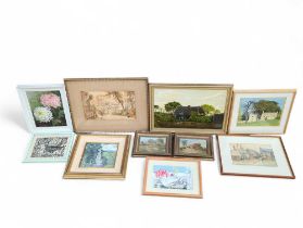 Collection of framed and glazed pictures and print