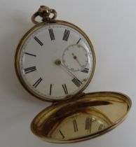 A continental full hunter pocket watch, the white