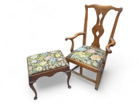 18th century Elm West Country chair, and a mahogan