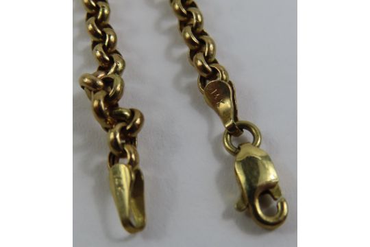 A round belcher link chain, marked '14k', 40.5cm l - Image 3 of 3