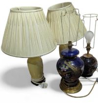 A Carlton ware baluster form lampbase, a pair of p