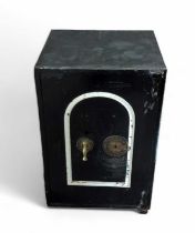 Late 19th or early 20th century cast Iron safe 66cm high