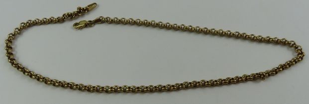 A round belcher link chain, marked '14k', 40.5cm l