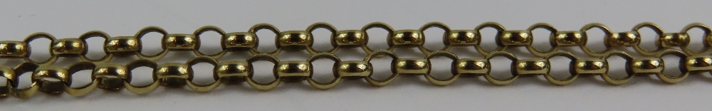 An oval link belcher chain, marked '375', 82cm lon - Image 2 of 3