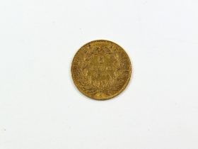 Napoleon III gold 5 Franc 1864, engraver Barre, an
