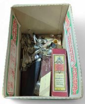 Box of mixed silver plated flatware including case