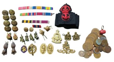 Militaria - brass cap badges including ATS and RAO