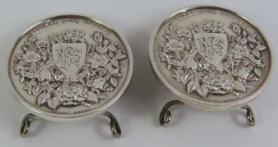 A pair of novelty "National Rose Society" medallio