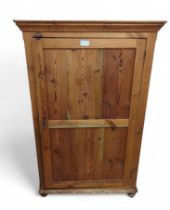 Victorian pine cupboard, raised on bun feet 105cm