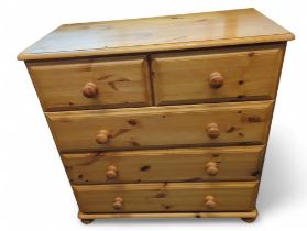A Contemporary orange pine chest of drawers, compr