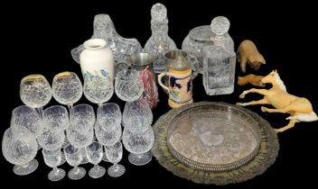 Beswick horse, metalware, glassware and other items