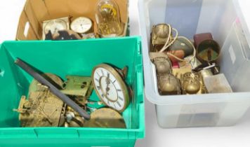 A collection of brass cased lantern clocks, travel
