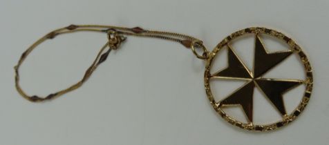 A Maltese cross set within a patterned circlet, 3.