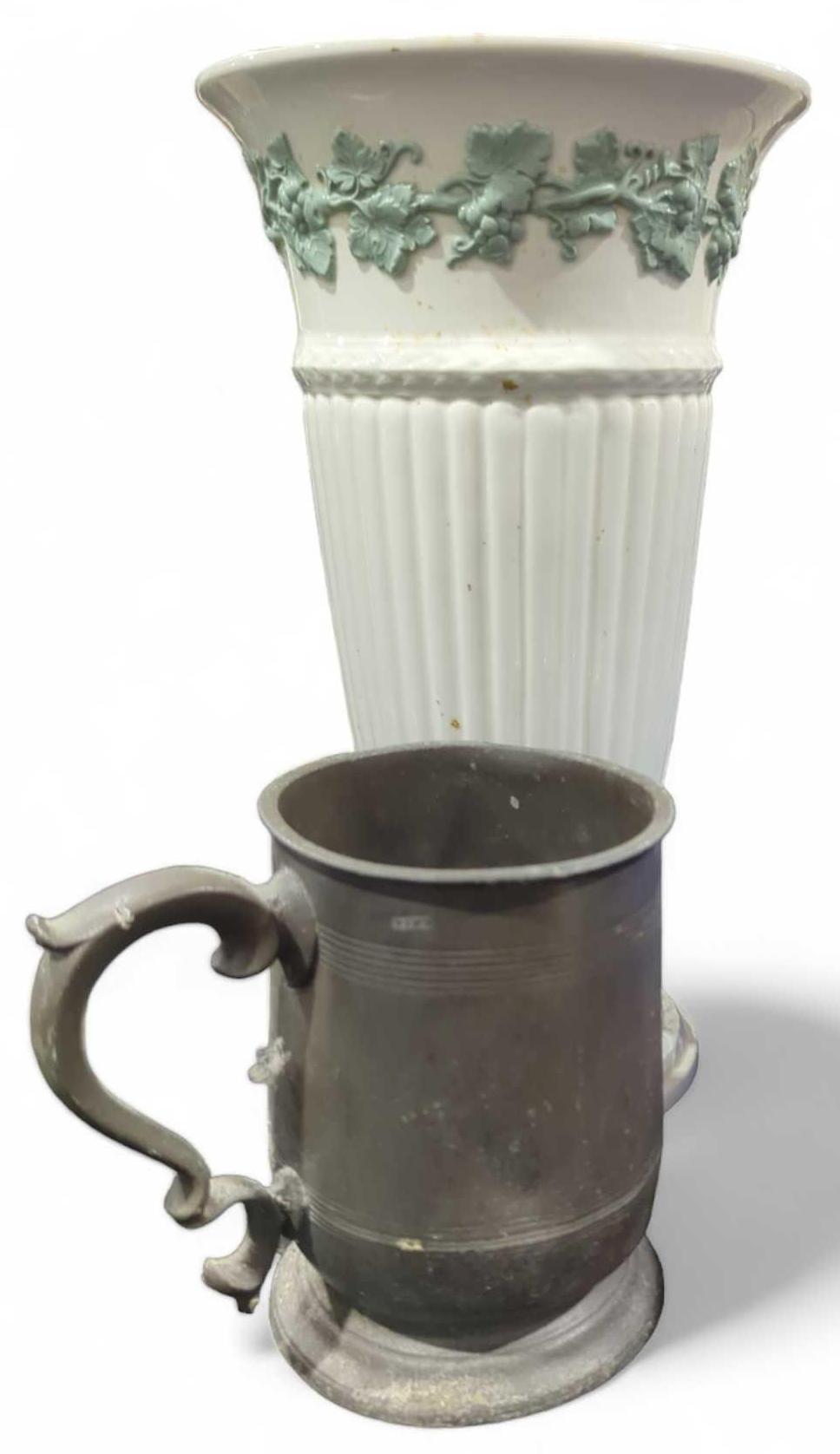 Wedgwood Queens ware vase, pewter mug and other items - Image 4 of 4