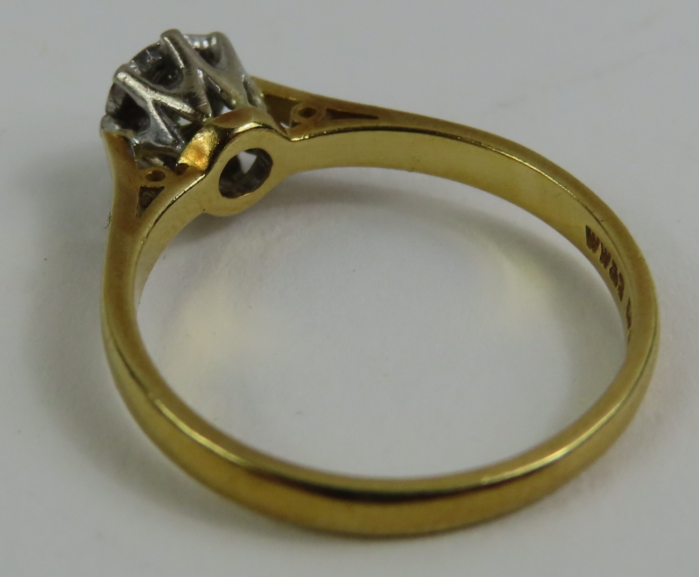 An 18ct gold illusion set diamond solitaire ring, - Image 5 of 5