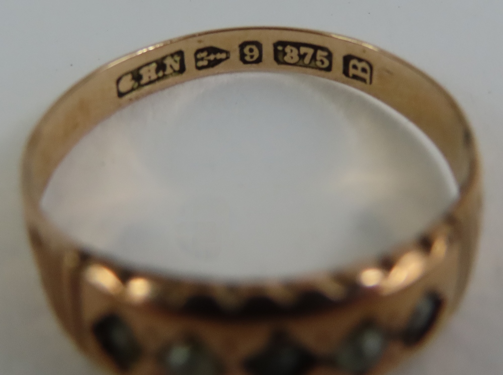 A Victorian 9ct gold five stone split pearl ring, - Image 2 of 4