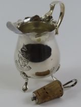 A miniature silver cream jug, by Cornelius Desorme
