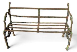 A Victorian metal garden bench, 80cm, 50cm, 129cm