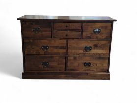 A Eastern hardwood chest of drawers, 126.5cm x 43c