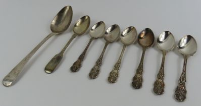 A small collection of silver flatware, mixed dates