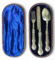 Victorian silver christening set, by James Collins