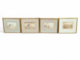 PINELLI (Italian 19th Century) - a set of four sep