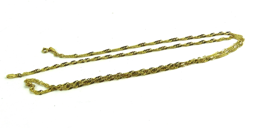 A 9ct gold filed twisted fancy link chain, 76cm lo