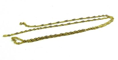 A 9ct gold filed twisted fancy link chain, 76cm lo