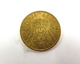 GERMANY – Wilhelm II gold 20 mark 1901, ef, 8g