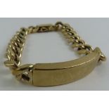 A 9ct gold gentleman's ID bracelet, the heavy file