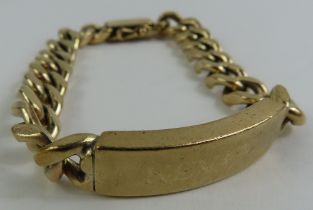 A 9ct gold gentleman's ID bracelet, the heavy file