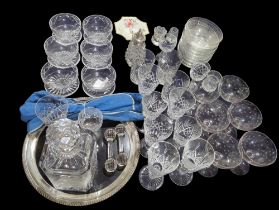 A collection of domestic glasswares, various sizes