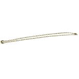 A 9ct gold oval belcher link chain, 65cm long, 7.8