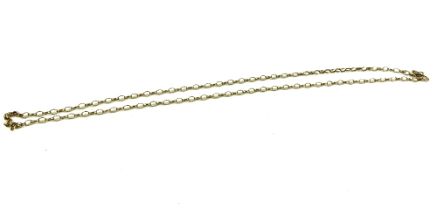 A 9ct gold oval belcher link chain, 65cm long, 7.8