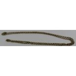 An oval link belcher chain, marked '375', 82cm lon