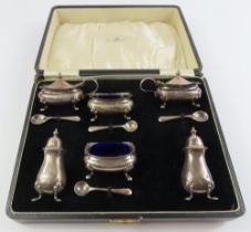 Silver cased cruet set, by Charles Packer & Co Ltd