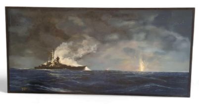 Robert Taylor (b.1946) maritime scene, Battleships