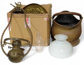 Collection of 19th century brass and copper wares,