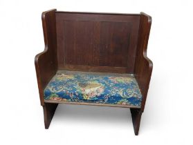 19th century oak settle 100cm x 87cm x 59cm