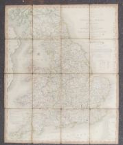 A Cary's linen backed map - reproduction of his la