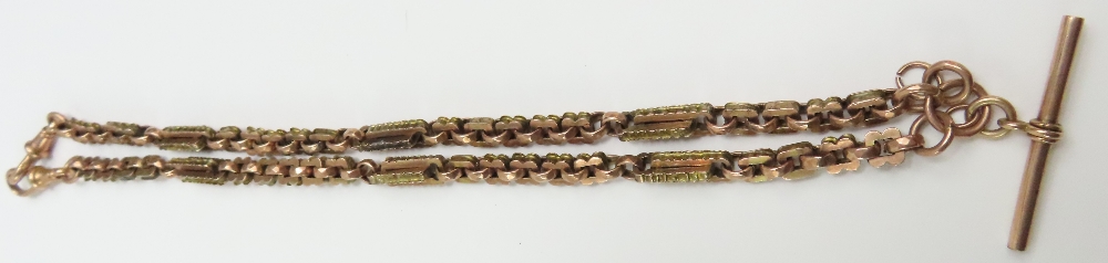 A fancy link double watch chain, with two swivel c