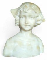 A late 19th/early 20th Century marble bust of a yo