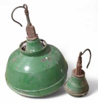 A pair of early 20th Century green painted metal i