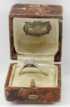 An early 20th century diamond single stone ring, t