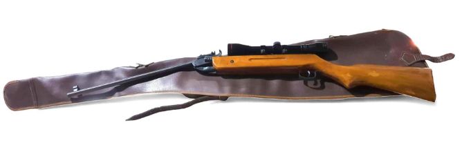 A Chinese made air rifle fitted with Bushmaster 4x