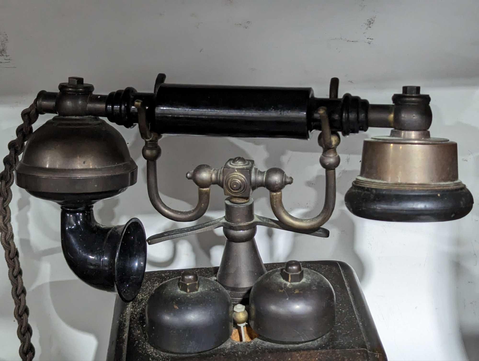 A decorative replica of an early table telephone - Image 3 of 4