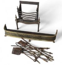A 19th Century brass and iron fire basket, 56cms w